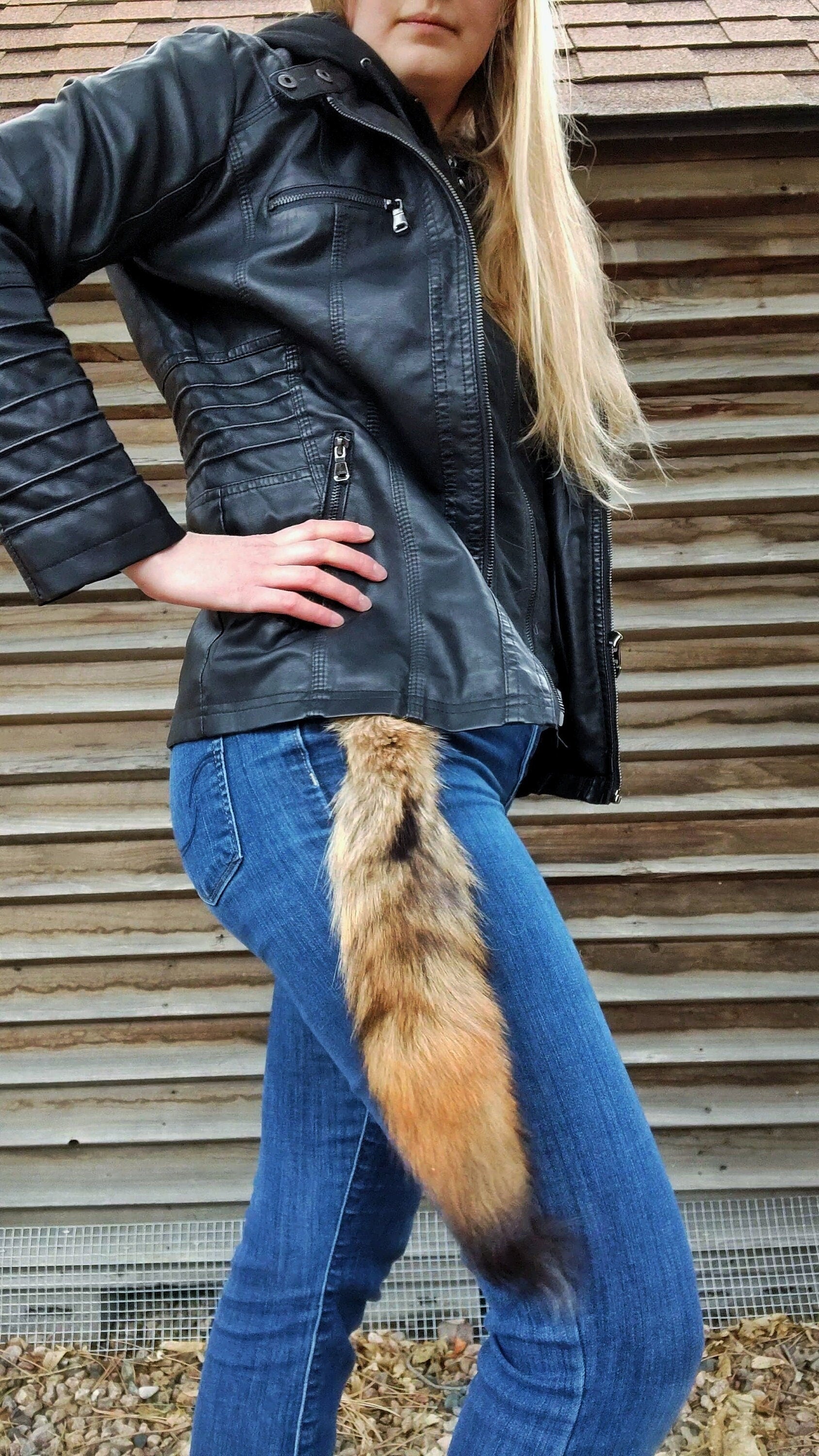 Real Fur Wild Coyote Tail Keychain - Ethically Sourced