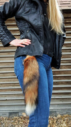 Real Fur Wild Red Fox Tail Keychain - Ethically Sourced
