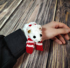 Weasel Slap Bracelet, Sherman the Ermine, White Ermine Slap Bracelet, Taxidermy Oddities Bracelet, Real Fur