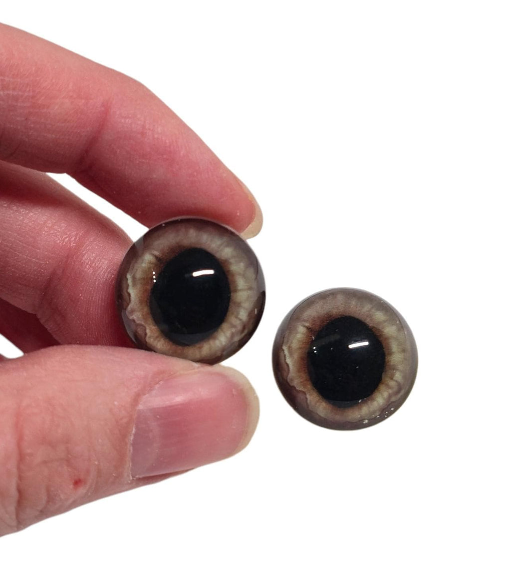 Grey Brown Wide Pupil Fox Eyes WRF3- Handmade Glass Taxidermy Eyes