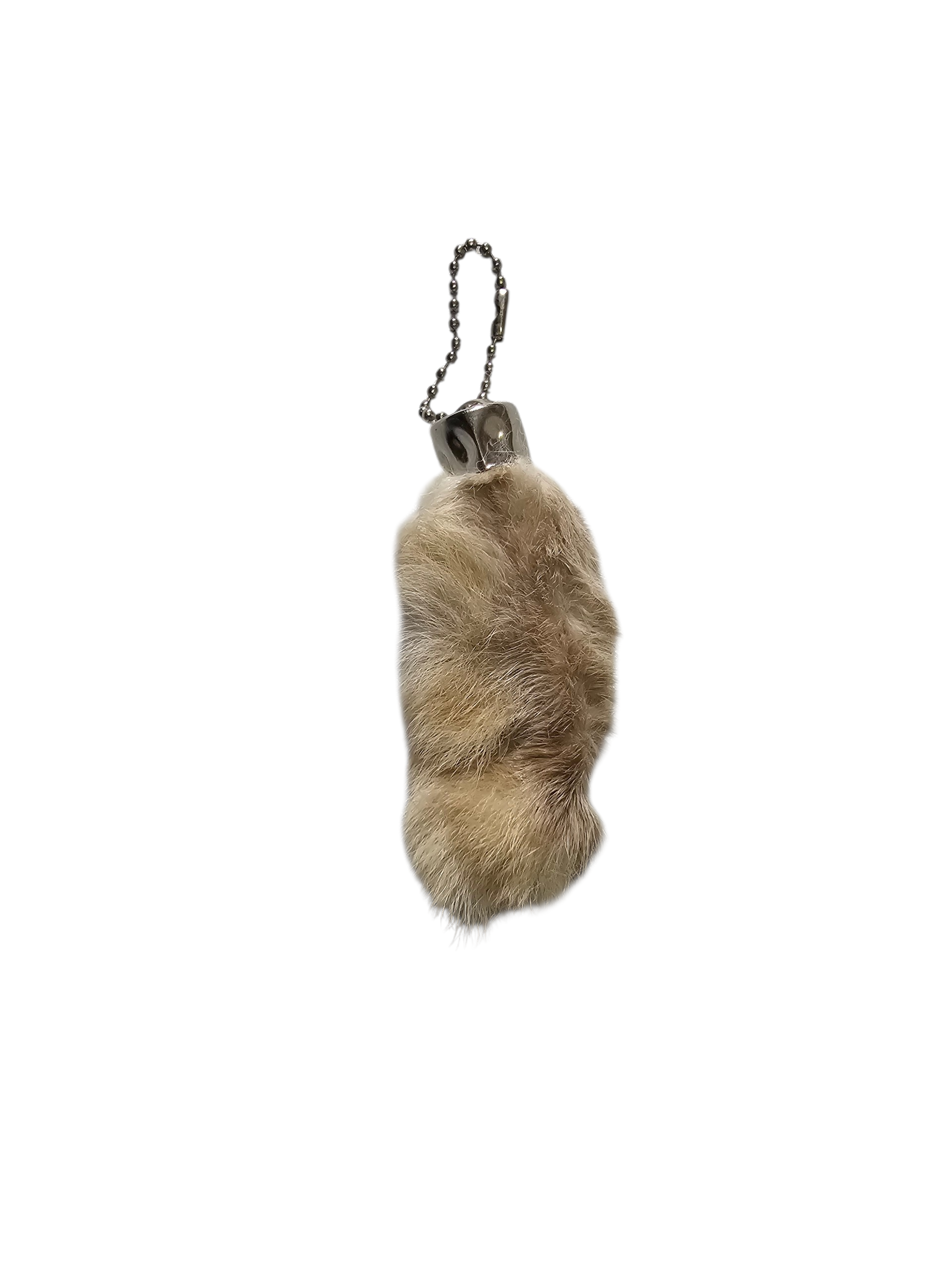 Lucky Rabbit Foot Keychain Charm - Natural Silver / Grey / Mixed