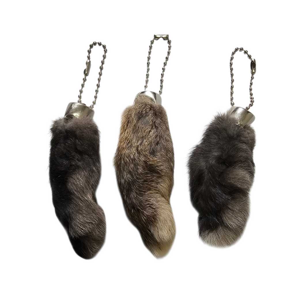 Lucky Rabbit Foot Keychain Charm - Natural Dark Brown