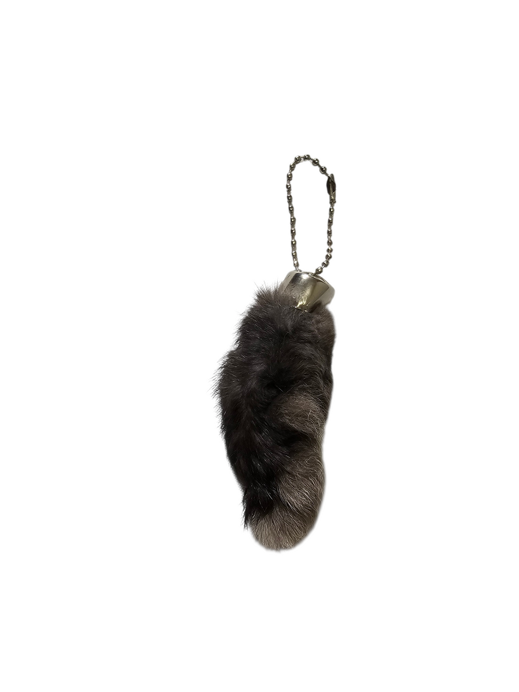 Lucky Rabbit Foot Keychain Charm - Natural Dark Brown
