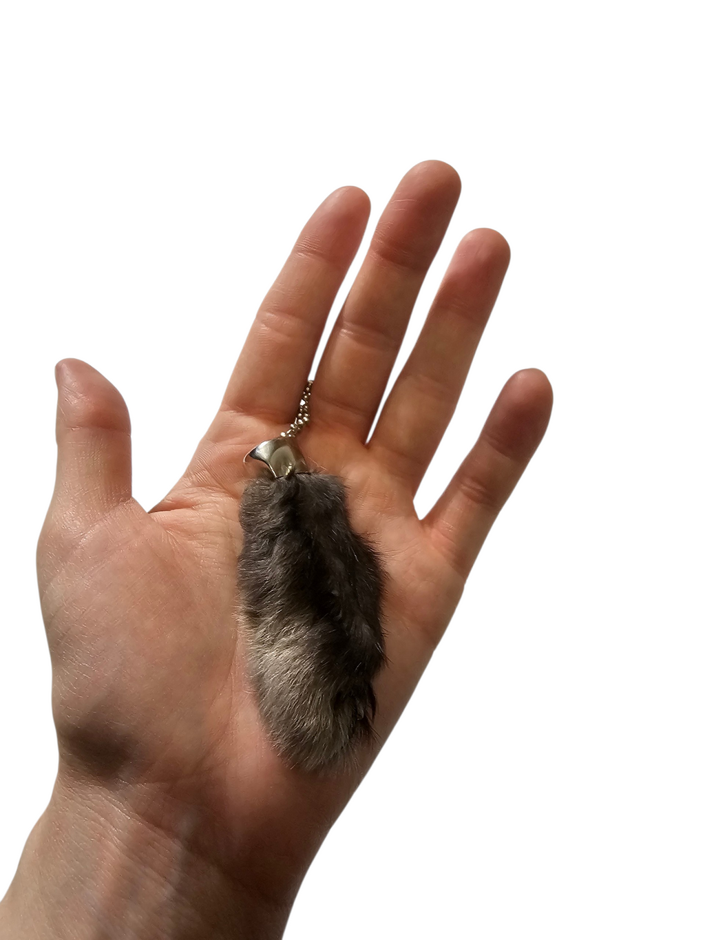Lucky Rabbit Foot Keychain Charm - Natural Dark Brown
