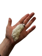 Lucky Rabbit Foot Keychain Charm - Natural White