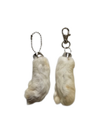 Lucky Rabbit Foot Keychain Charm - Natural White