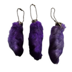 Lucky Rabbit Foot Keychain Charm - Royal Purple
