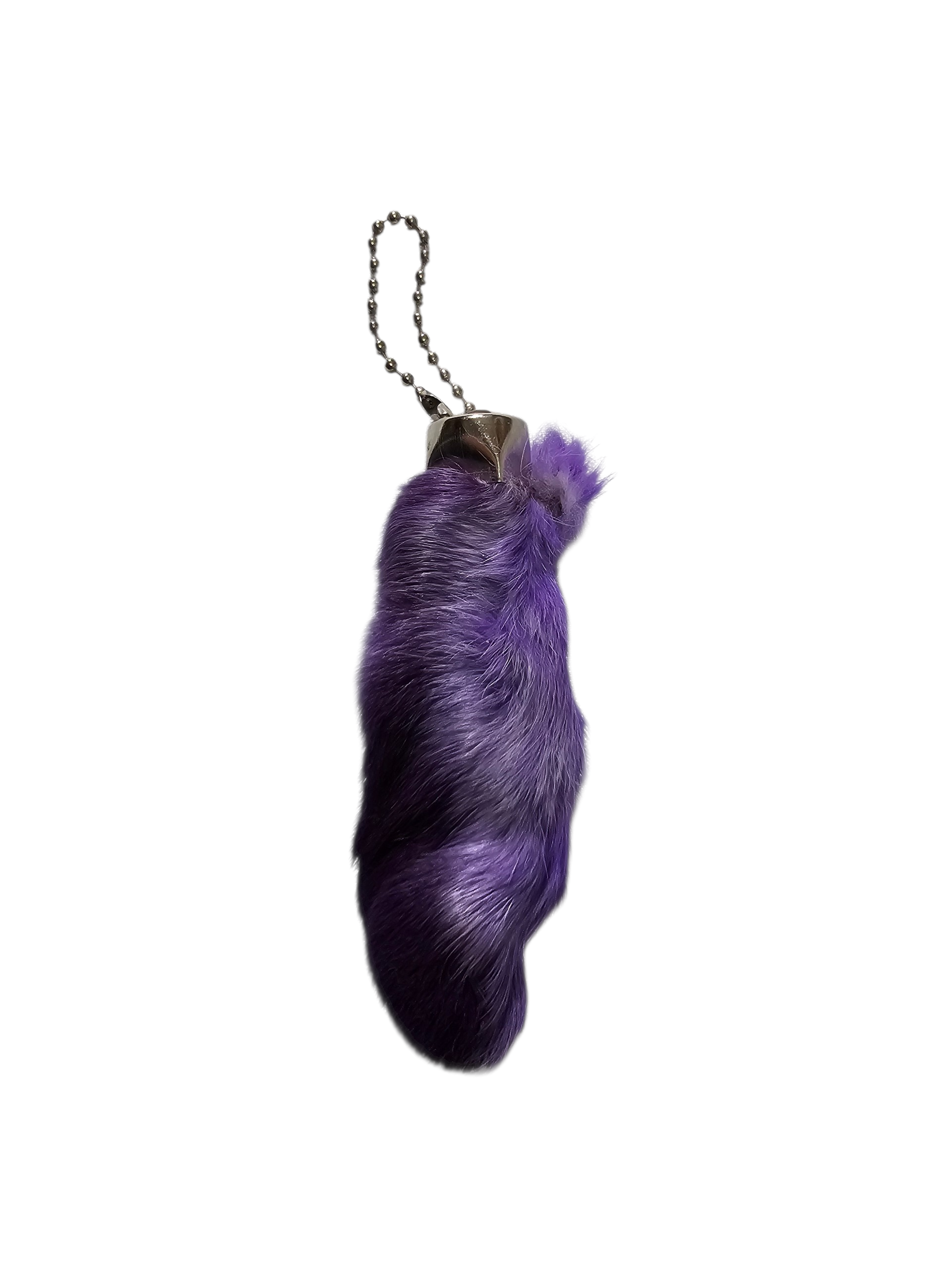 Lucky Rabbit Foot Keychain Charm - Royal Purple