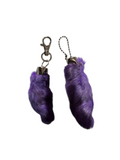 Lucky Rabbit Foot Keychain Charm - Royal Purple