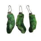 Lucky Rabbit Foot Keychain Charm - Shamrock Green