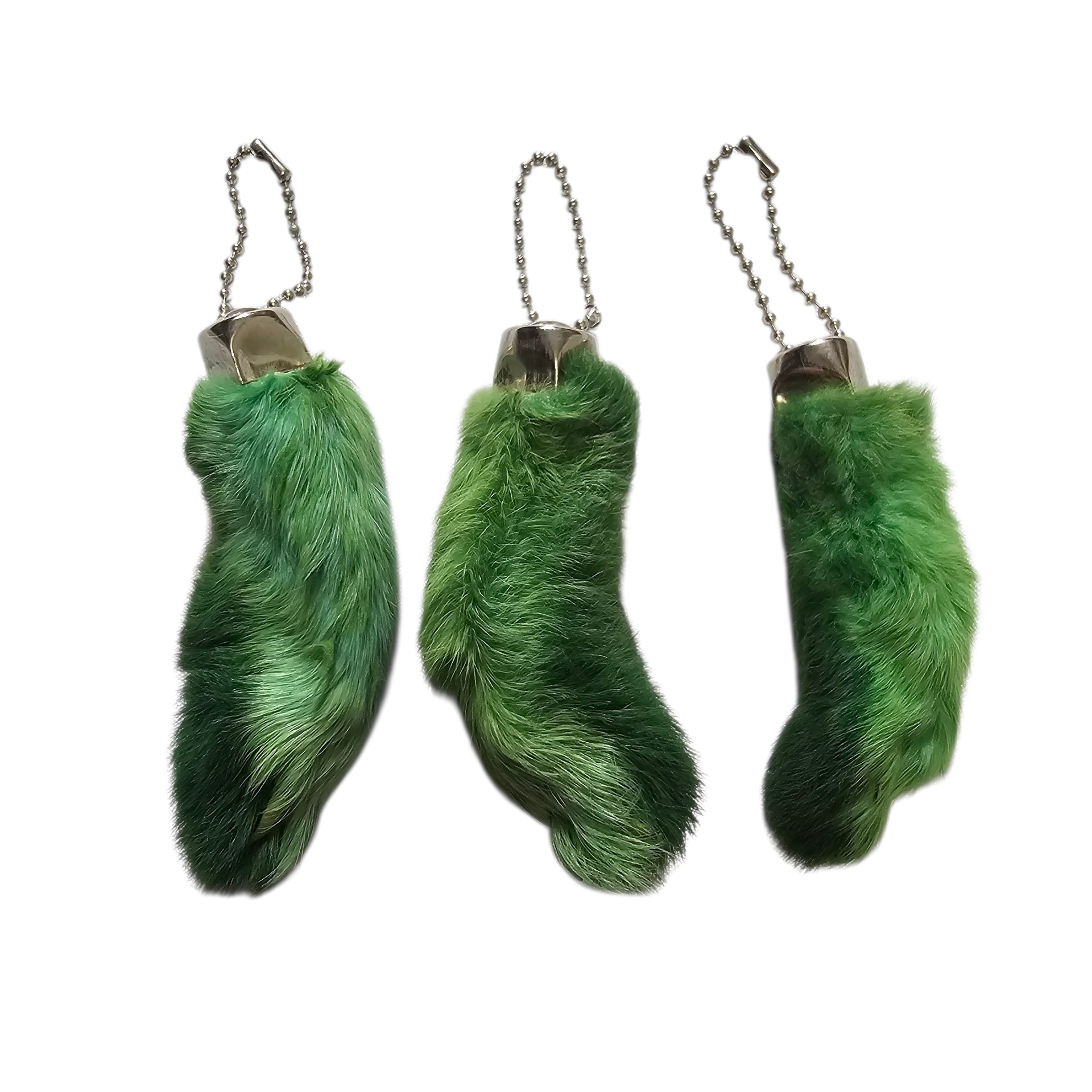 Lucky Rabbit Foot Keychain Charm - Shamrock Green