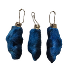 Lucky Rabbit Foot Keychain Charm - Deep Blue