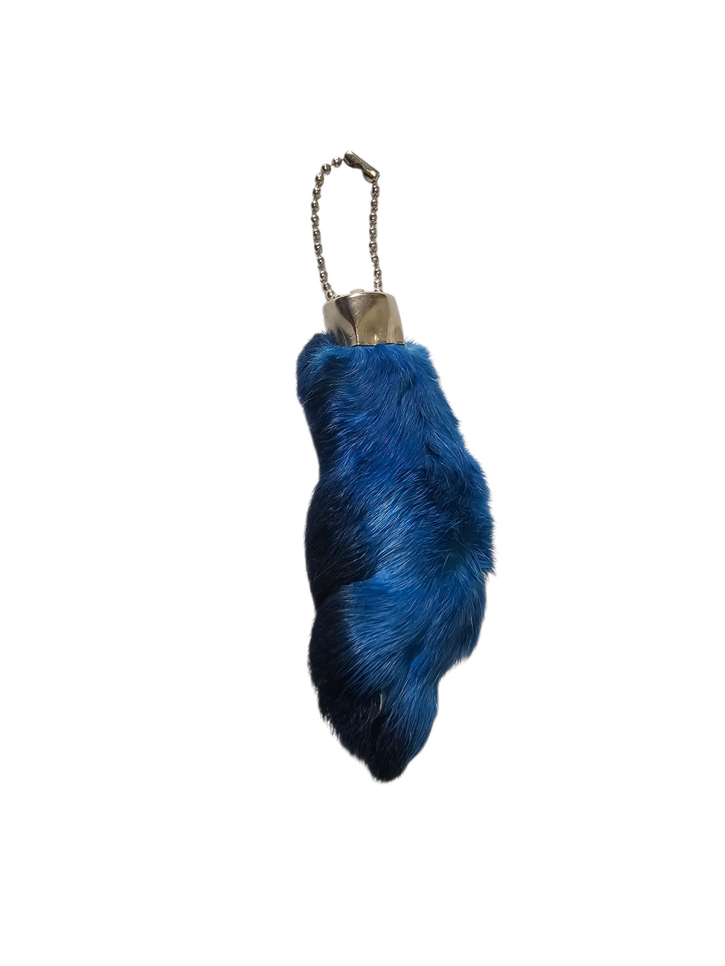 Lucky Rabbit Foot Keychain Charm - Deep Blue