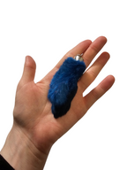 Lucky Rabbit Foot Keychain Charm - Deep Blue