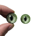 Silver Green Bobcat BC42- Handmade Glass Taxidermy Eyes