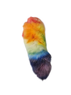 Real Fur Dyed Rainbow Fox Tail Keychain - Ethically Sourced