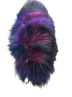 Real Fur Dyed Galaxy Fox Tail Keychain - Ethically Sourced
