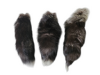 Real Fur Silver Fox Tail Keychain - Ethically Sourced