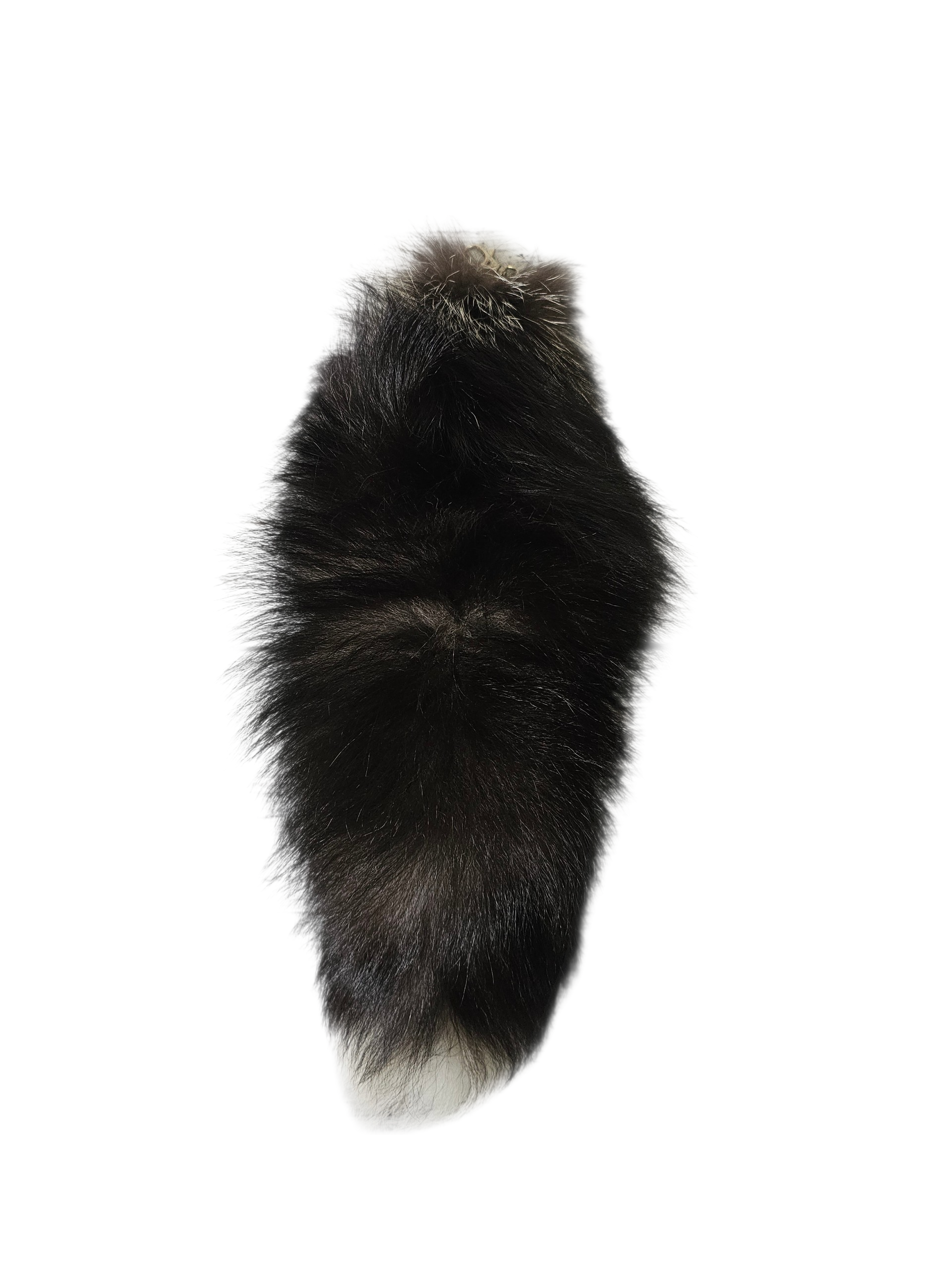 Real Fur Silver Fox Tail Keychain - Ethically Sourced