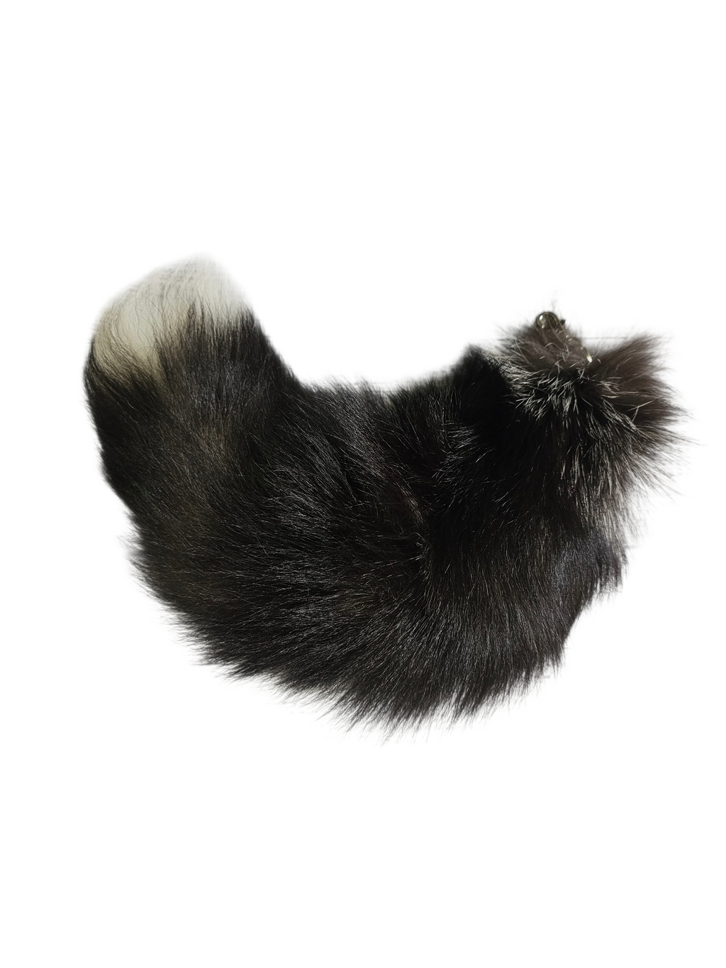 Real Fur Silver Fox Tail Keychain - Ethically Sourced