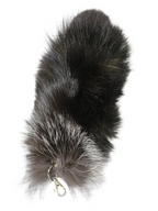 Real Fur Silver Fox Tail Keychain - Ethically Sourced