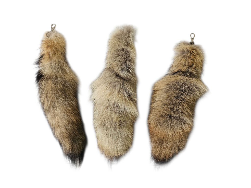 Real Fur Wild Coyote Tail Keychain - Ethically Sourced