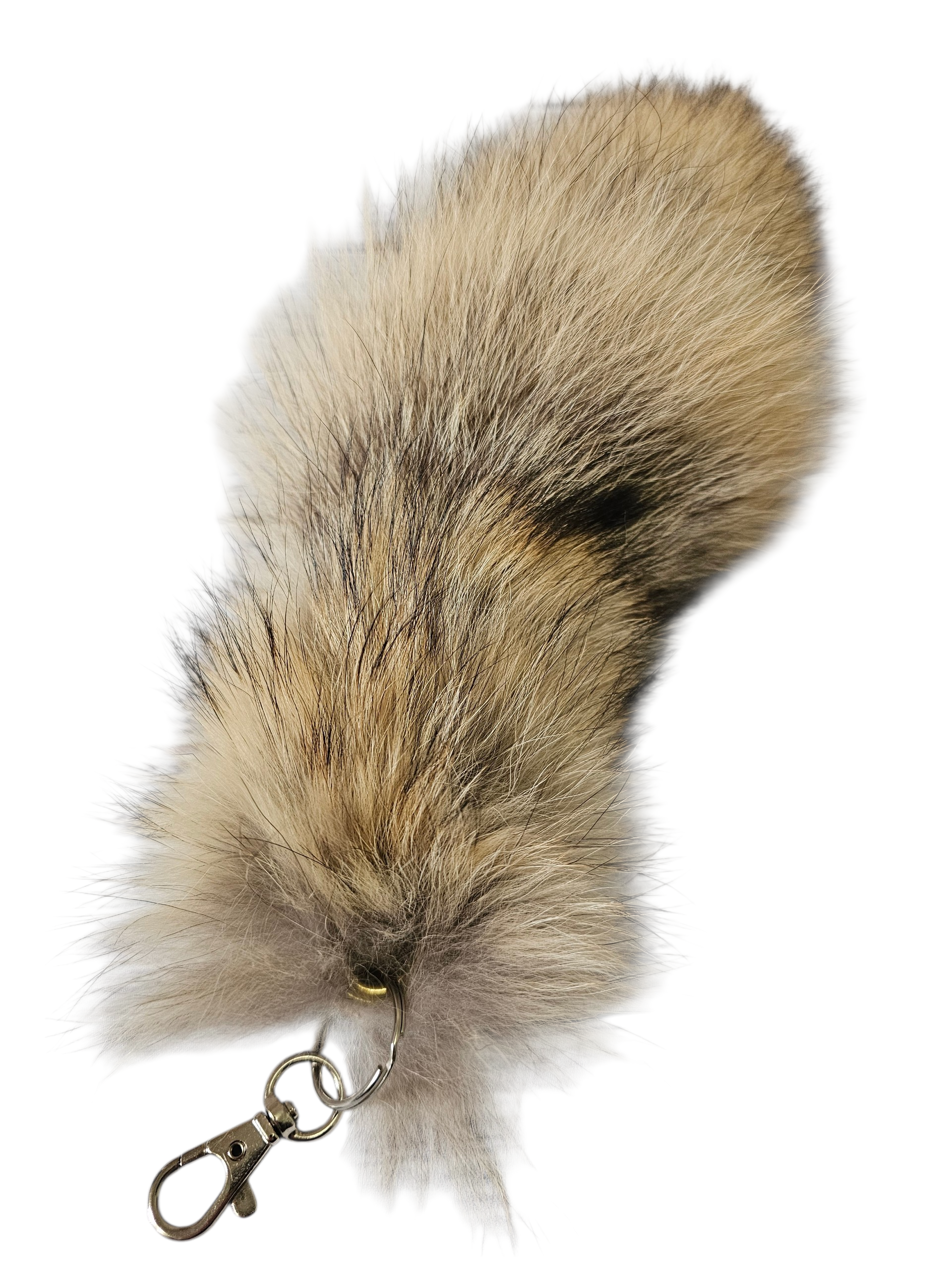 Real Fur Wild Coyote Tail Keychain - Ethically Sourced