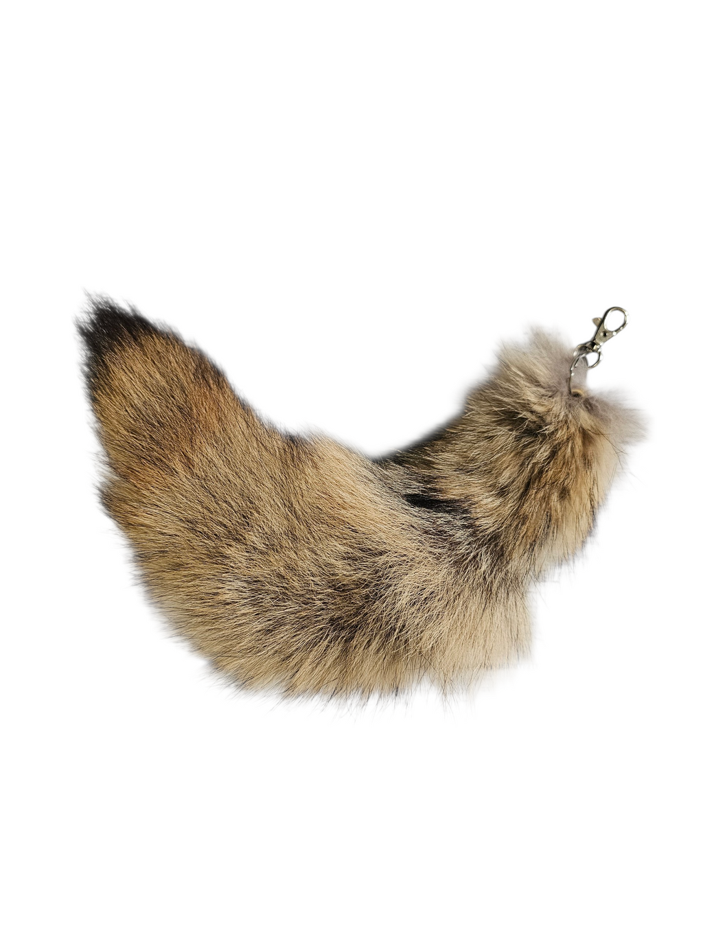 Real Fur Wild Coyote Tail Keychain - Ethically Sourced