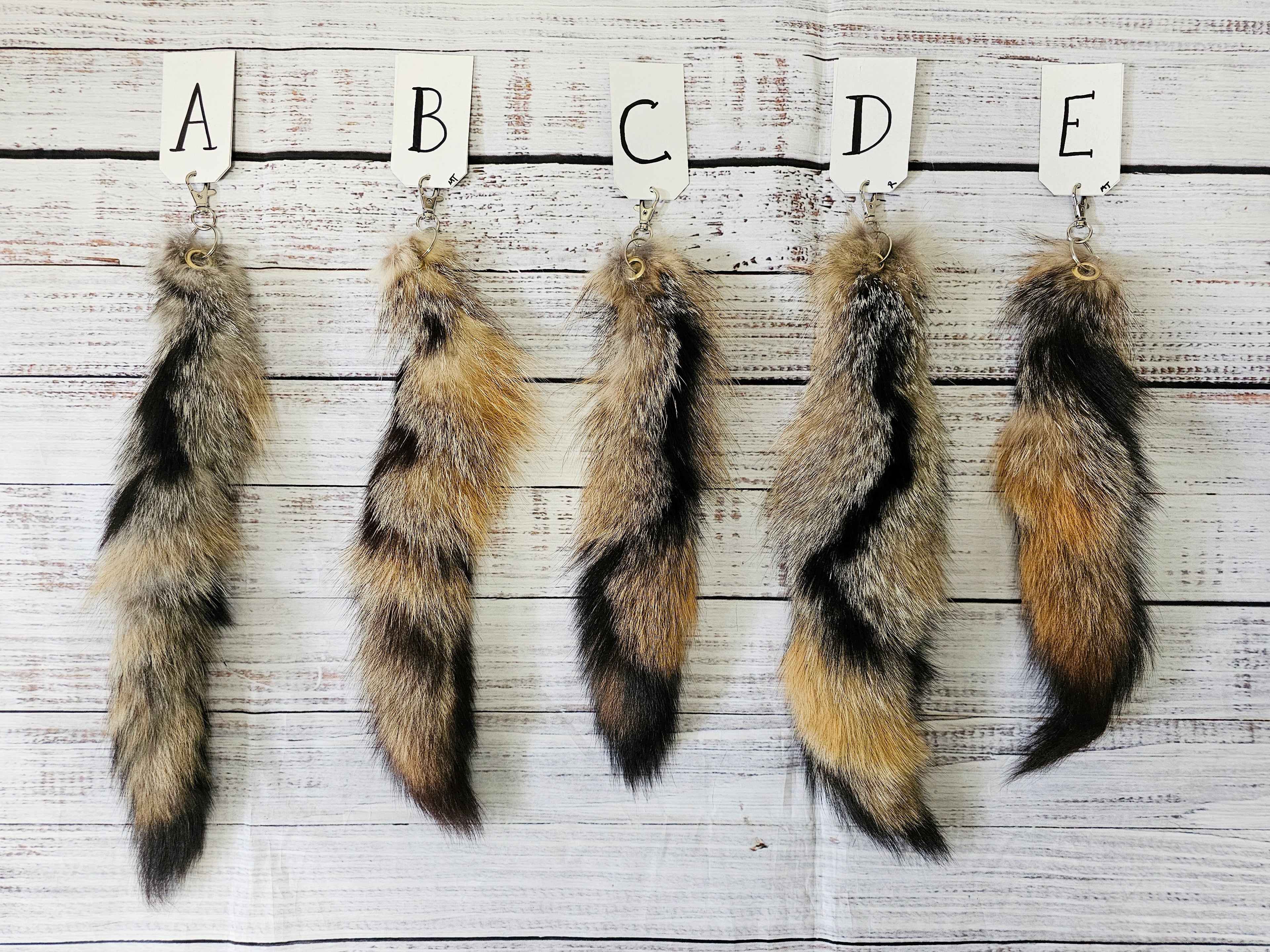 Choose Your Own Real Fur Grey Fox Tail Keychain - Ethically Sourced
