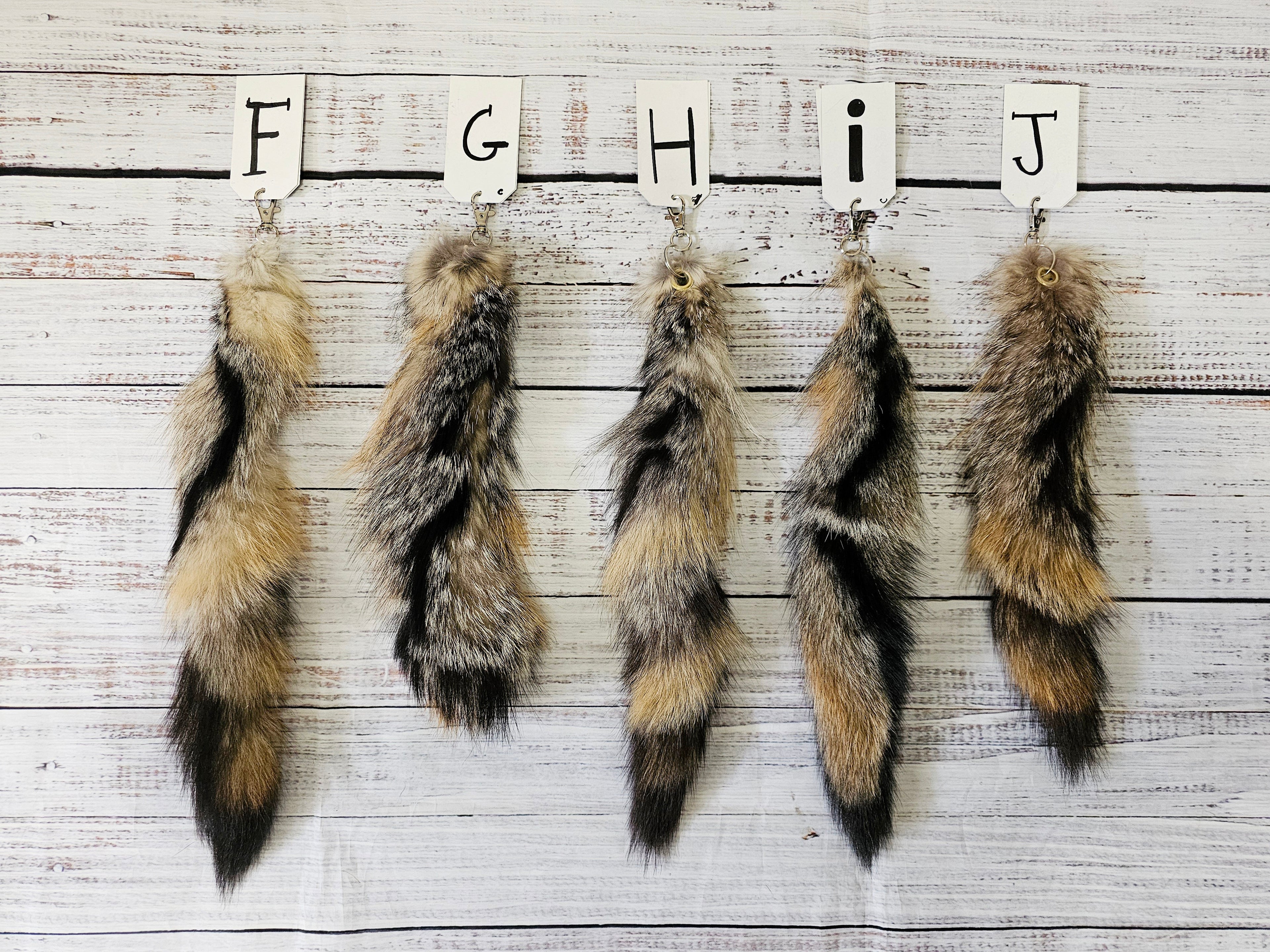 Choose Your Own Real Fur Grey Fox Tail Keychain - Ethically Sourced
