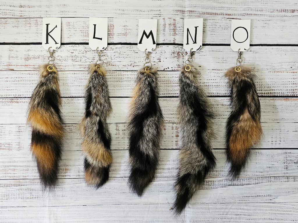 Choose Your Own Real Fur Grey Fox Tail Keychain - Ethically Sourced