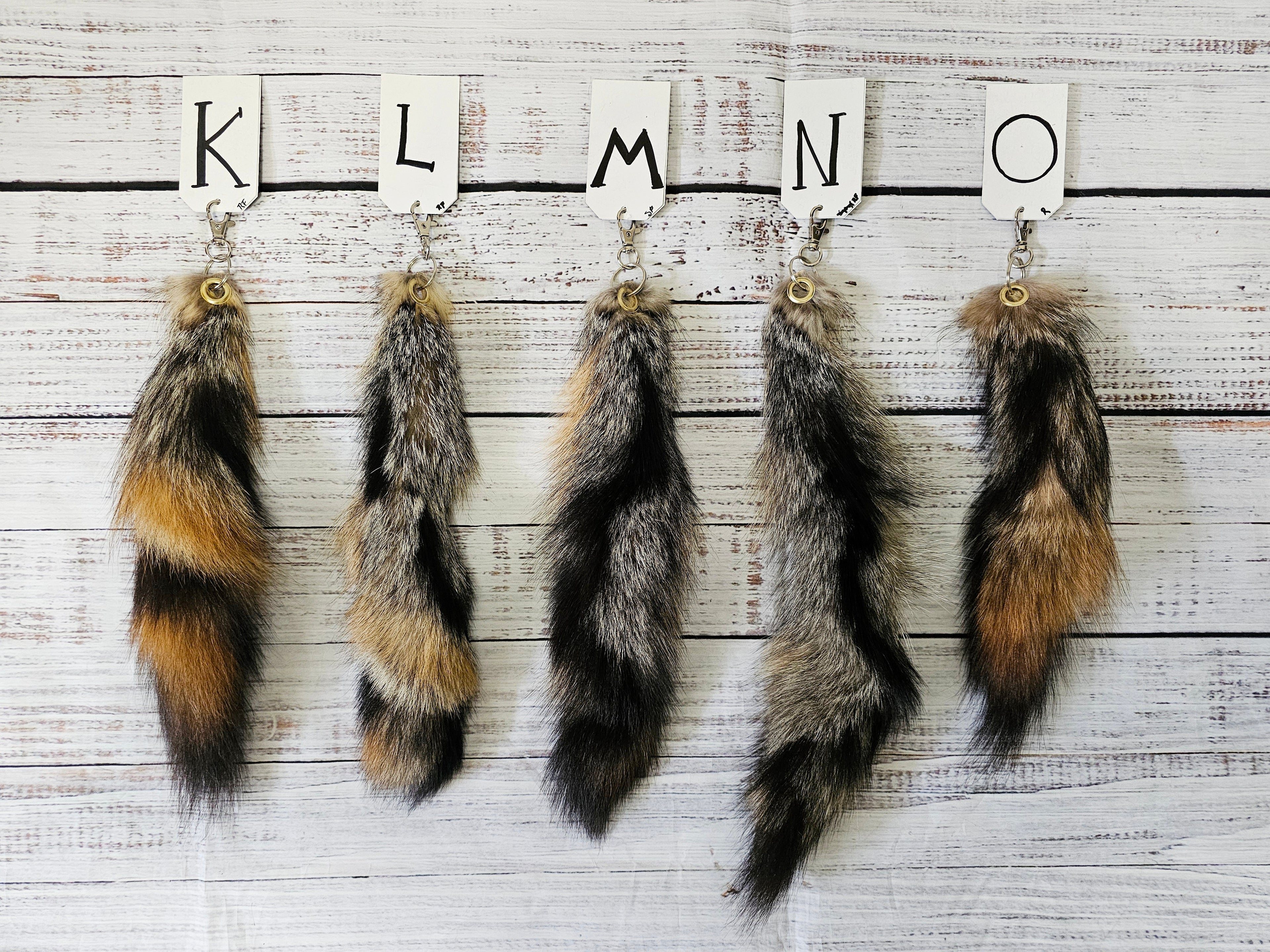 Choose Your Own Real Fur Grey Fox Tail Keychain - Ethically Sourced