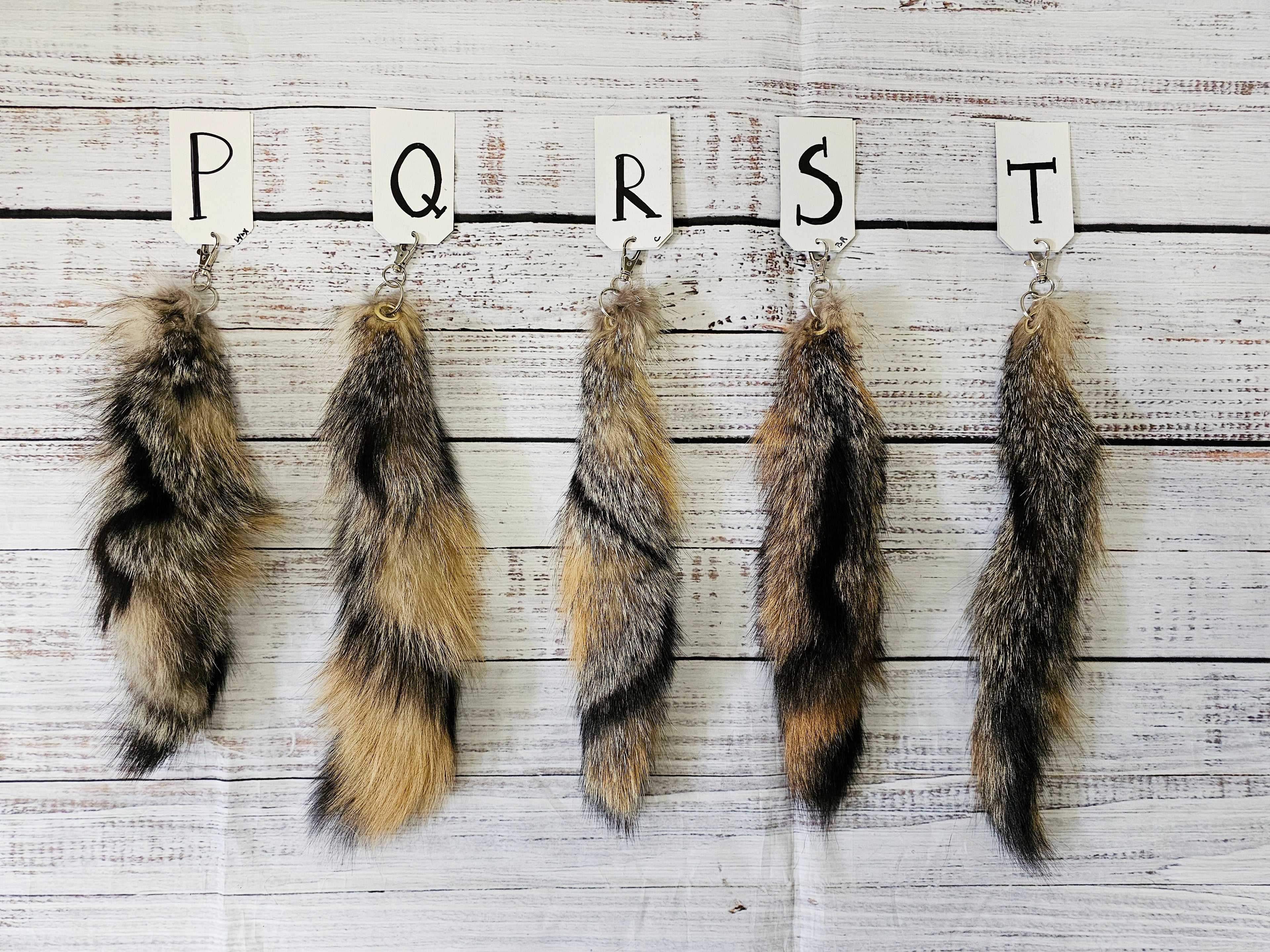 Choose Your Own Real Fur Grey Fox Tail Keychain - Ethically Sourced