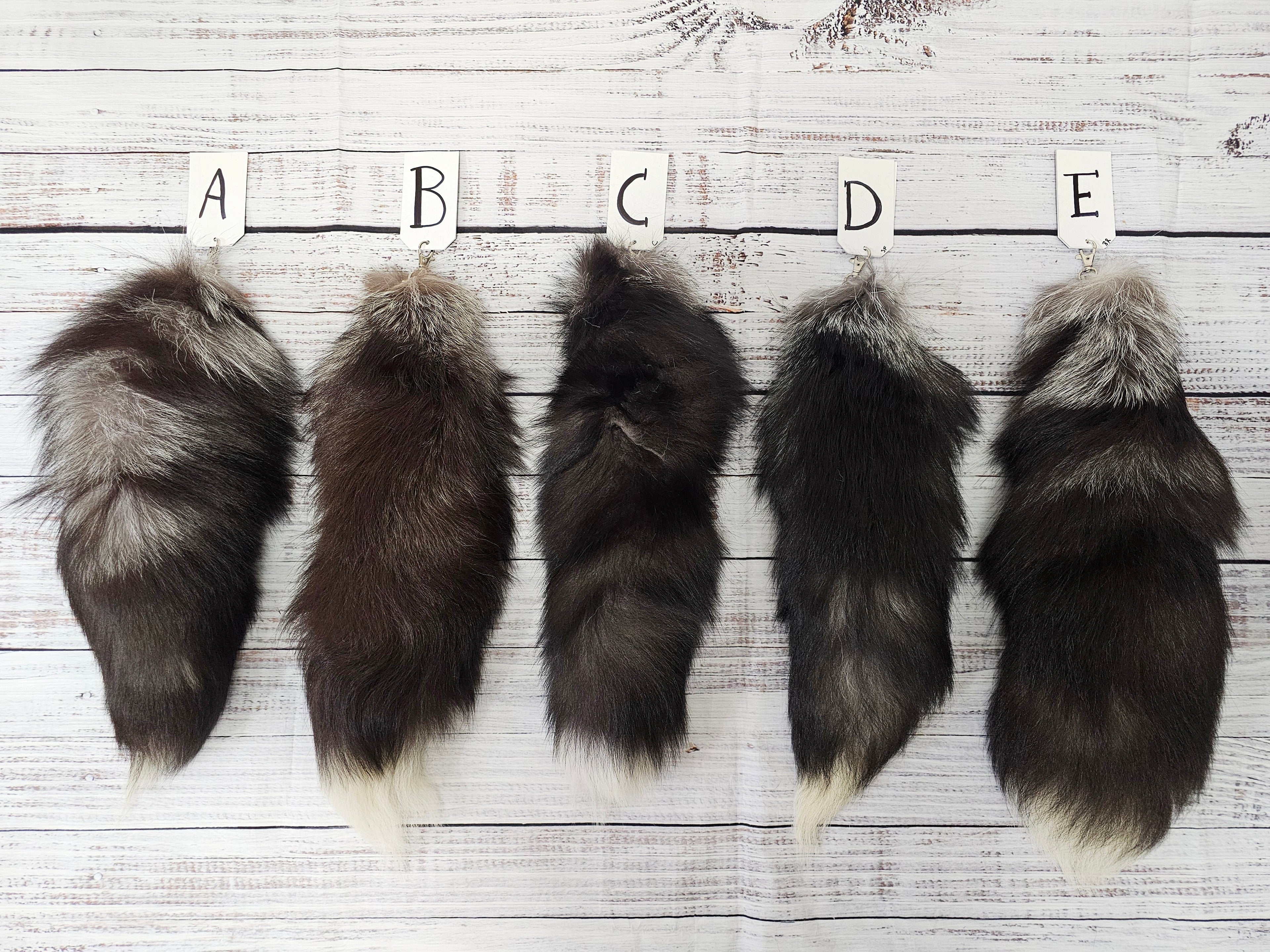 Choose Your Own Real Fur Silver Fox Tail Keychain - Ethically Sourced