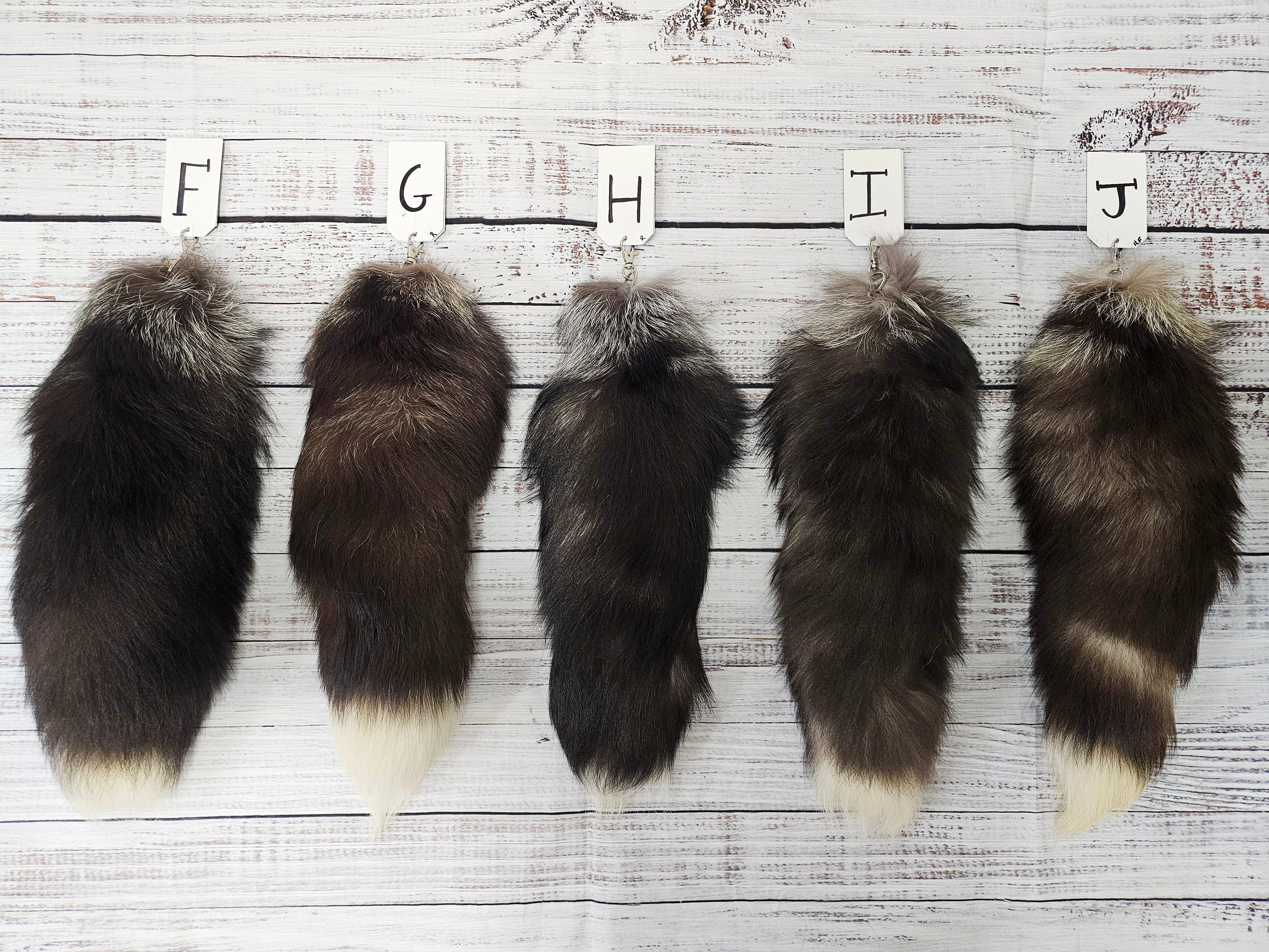 Choose Your Own Real Fur Silver Fox Tail Keychain - Ethically Sourced