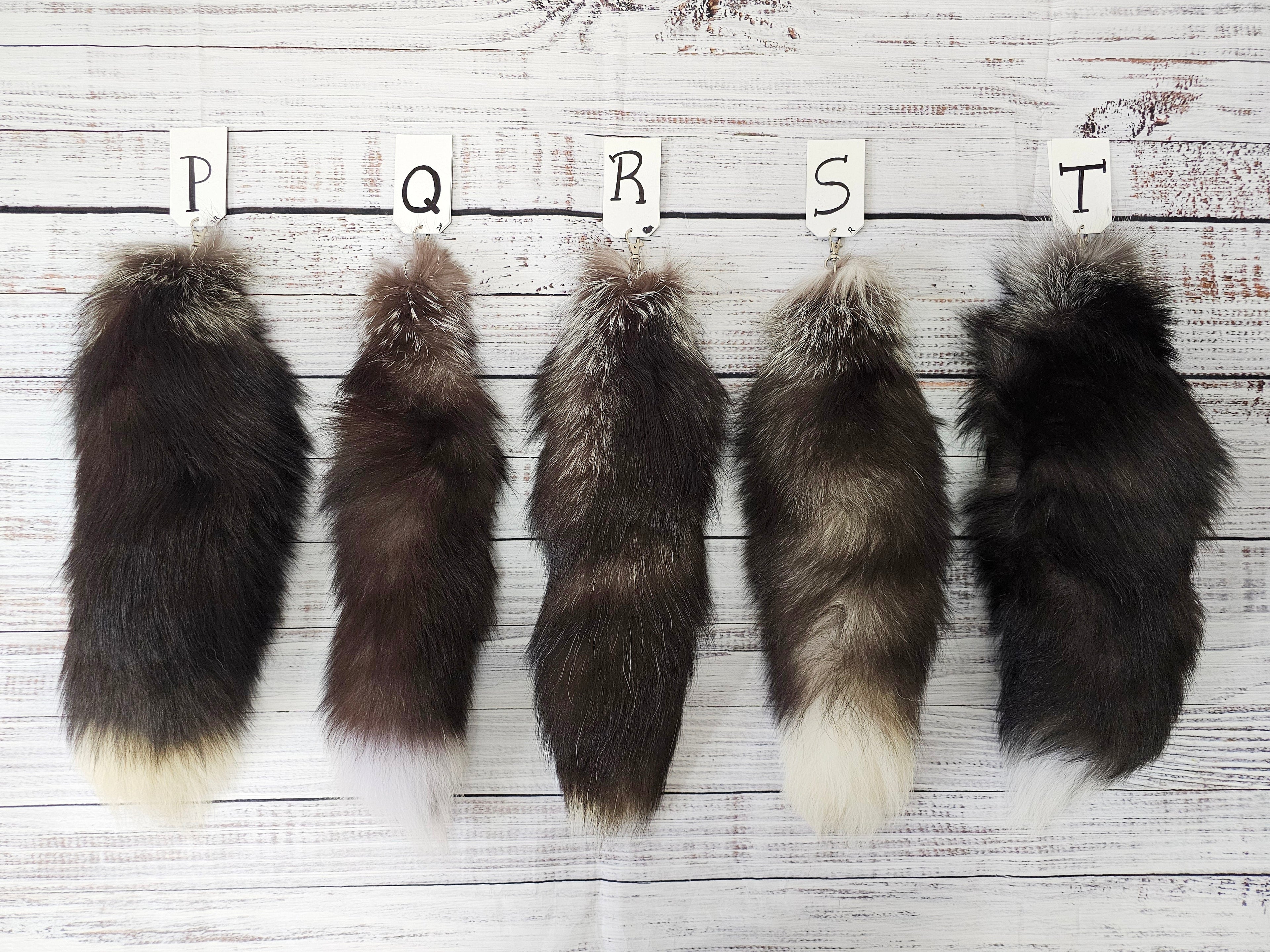 Choose Your Own Real Fur Silver Fox Tail Keychain - Ethically Sourced