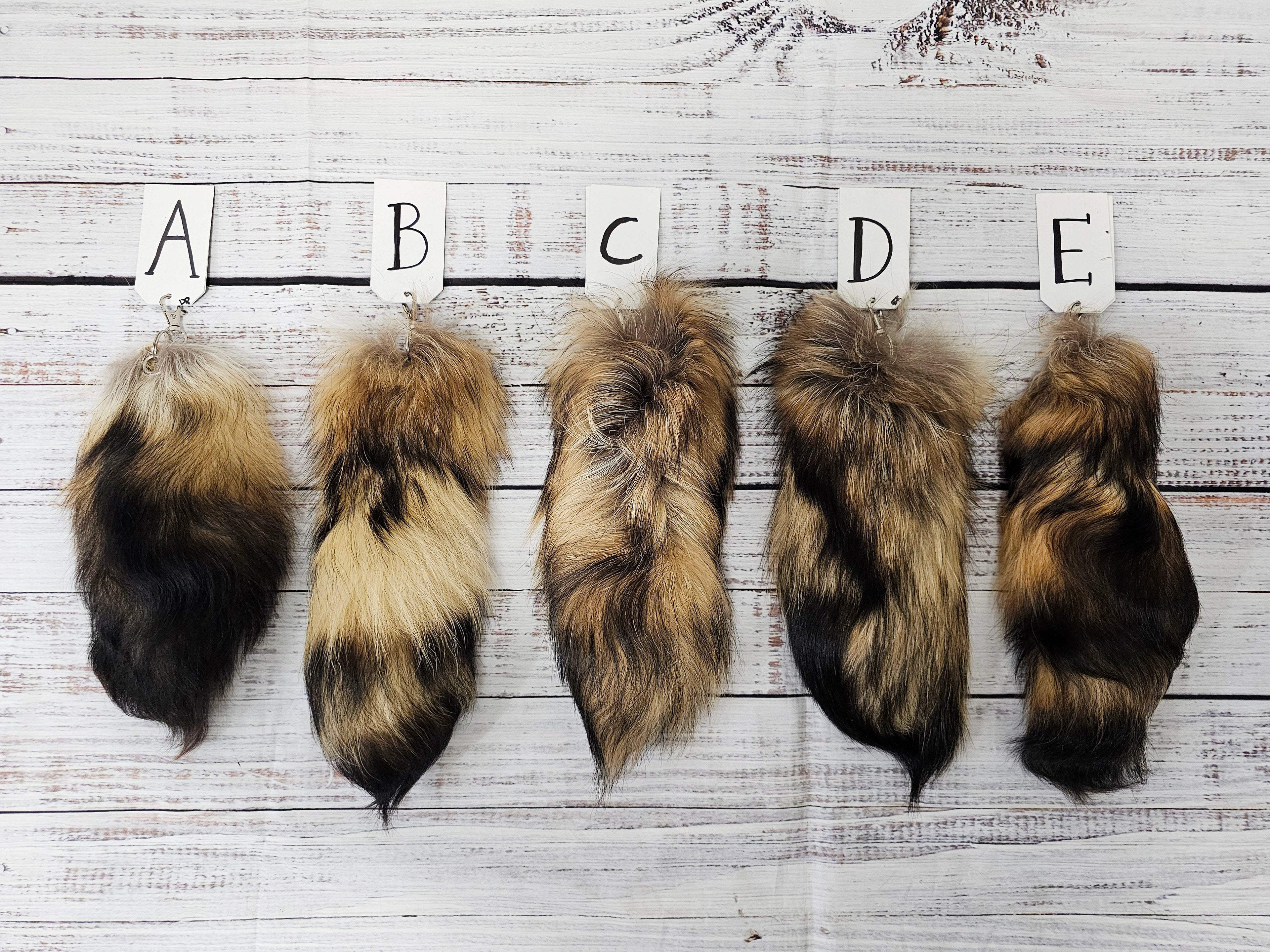 Choose Your Own Real Tanuki Raccoon Dog Tail Keychain - Ethically Sourced
