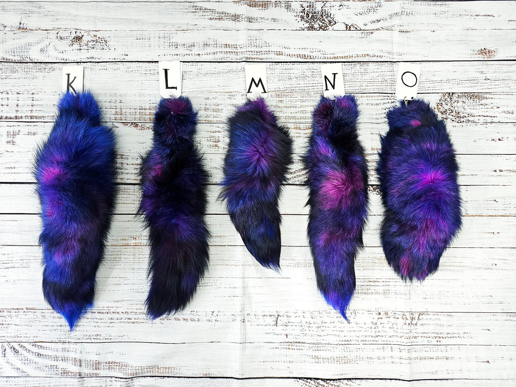Choose Your Own Real Fur Dyed Galaxy Fox Tail Keychain - Ethically Sourced