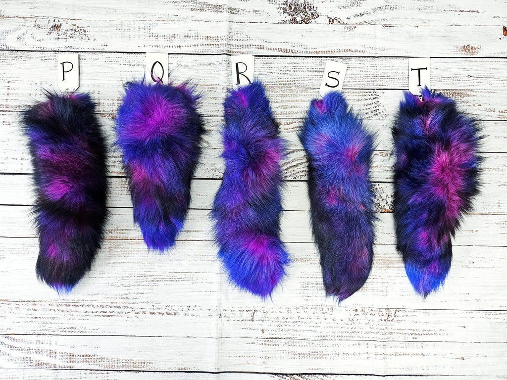 Choose Your Own Real Fur Dyed Galaxy Fox Tail Keychain - Ethically Sourced
