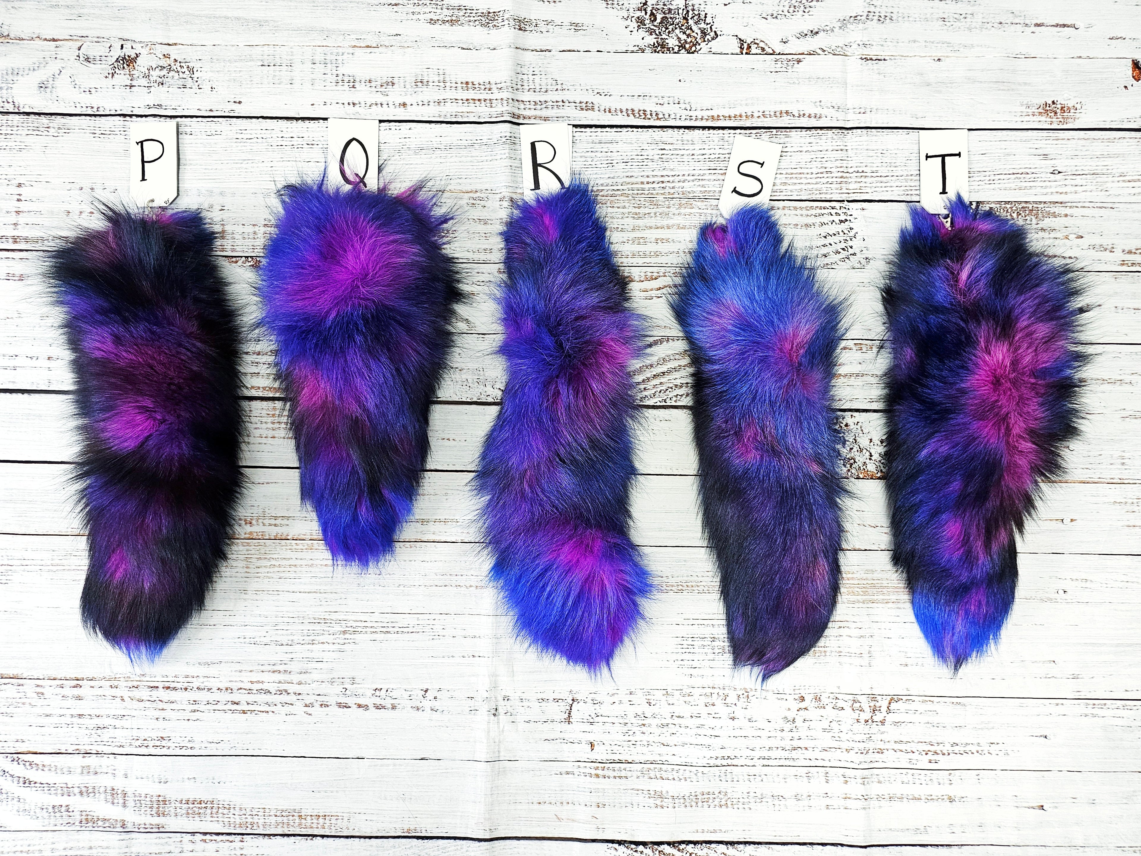Choose Your Own Real Fur Dyed Galaxy Fox Tail Keychain - Ethically Sourced
