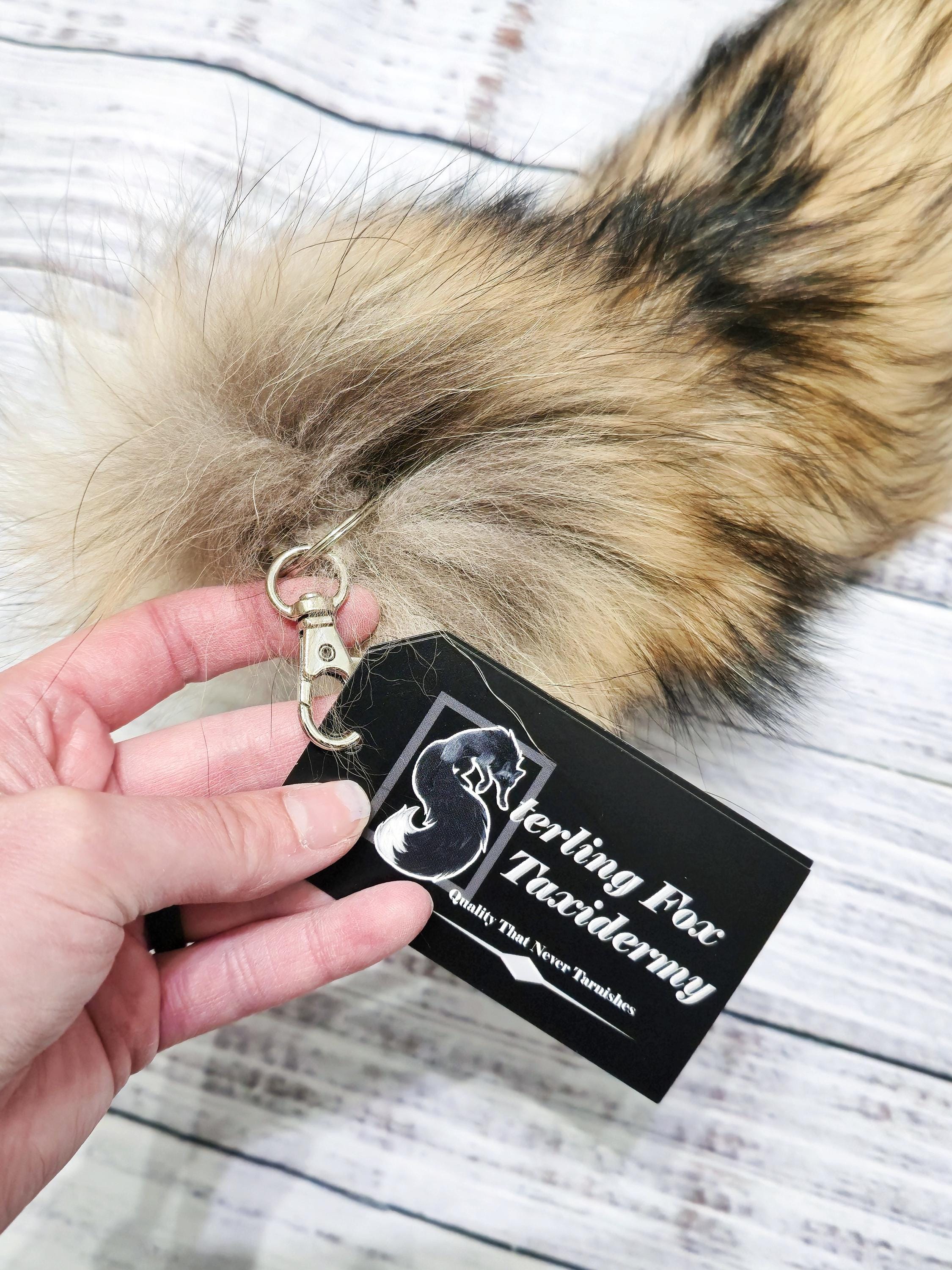 Real Fur Wild Coyote Tail Keychain - Ethically Sourced