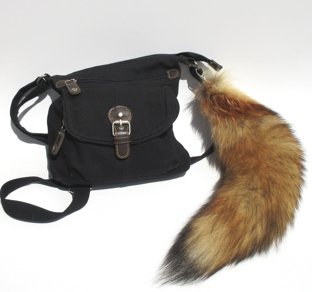 Real Fur Wild Red Fox Tail Keychain - Ethically Sourced