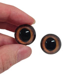 Dark Brown Wide Pupil Fox Eyes WRF40- Handmade Glass Taxidermy Eyes