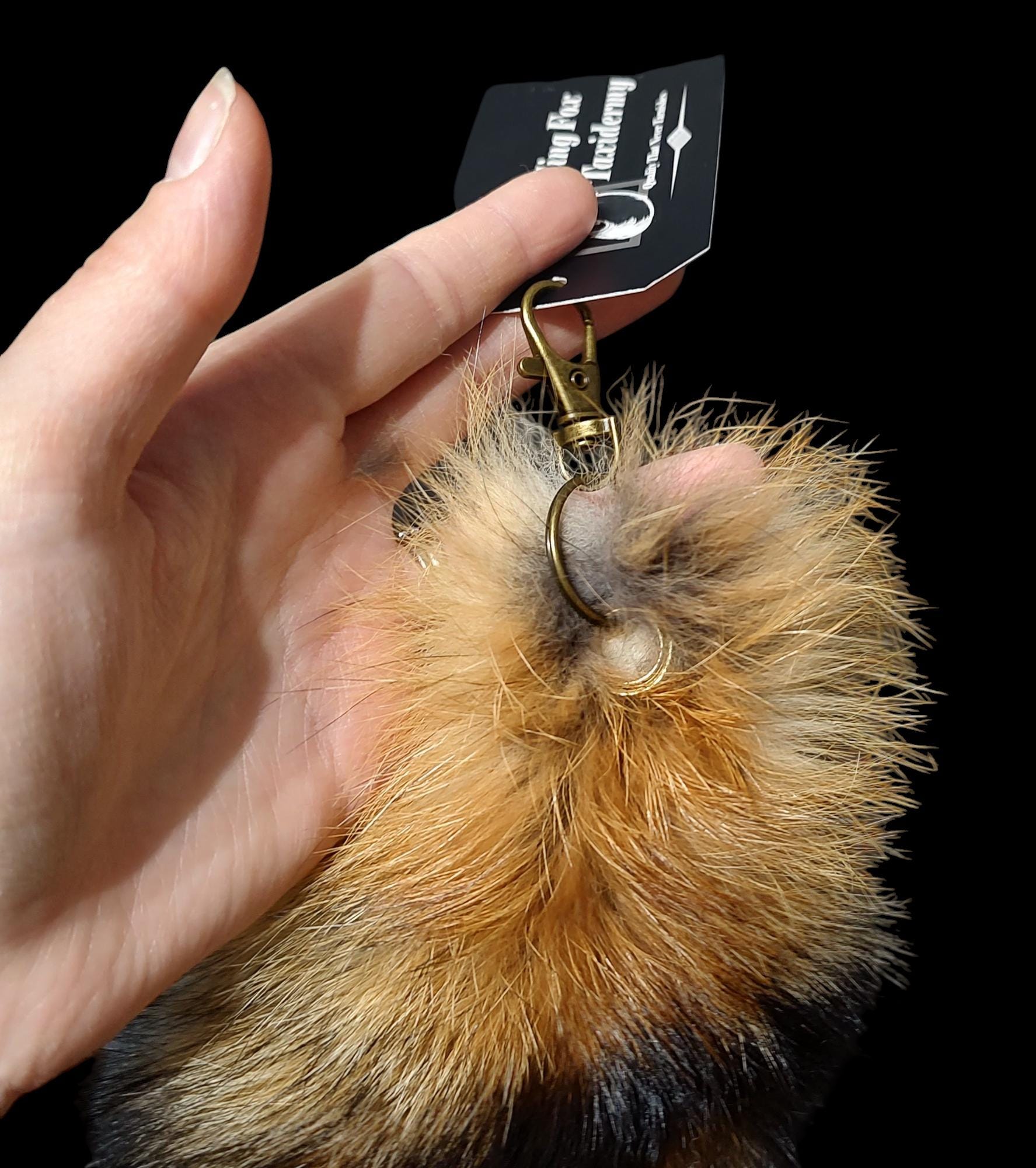Real Fur Wild Red Fox Tail Keychain - Ethically Sourced