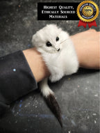 Weasel Slap Bracelet, Sherman the Ermine, White Ermine Slap Bracelet, Taxidermy Oddities Bracelet, Real Fur
