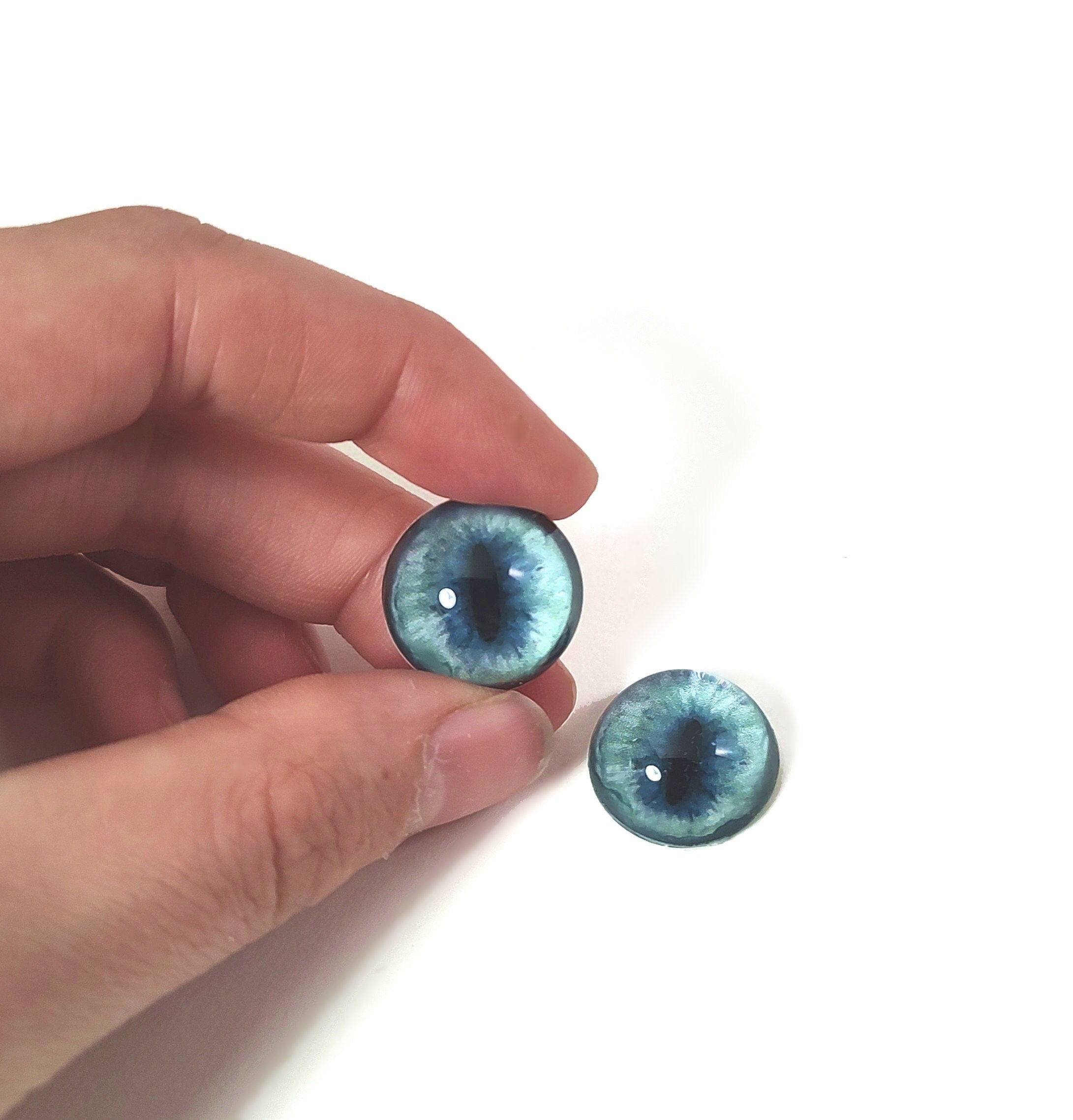 Dark Baby Blue Fox RF28- Handmade Glass Taxidermy Eyes
