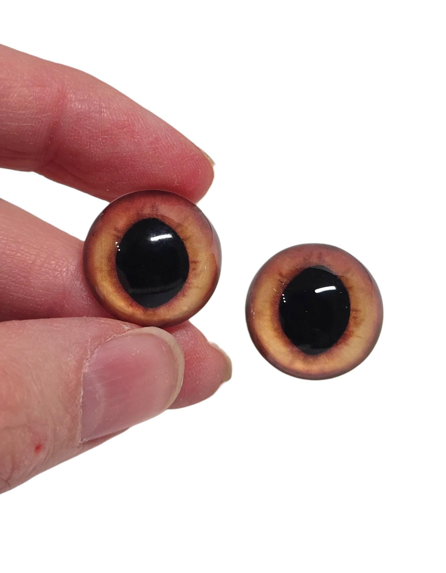 Gold Orange Wide Pupil Fox Eyes WRF7 - Handmade Glass Taxidermy Eyes