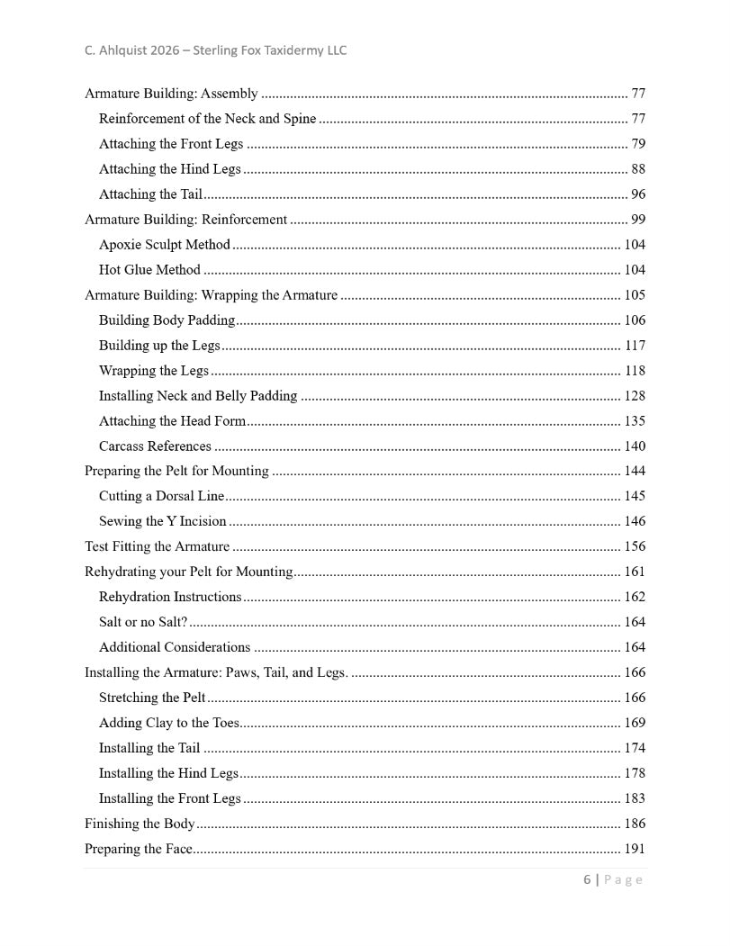 Soft Mount Taxidermy DIY Beginners Guide - Digital 270+ page PDF Soft Mount Taxidermy Book by Chandra Ahlquist - Downloadable E-BOOK