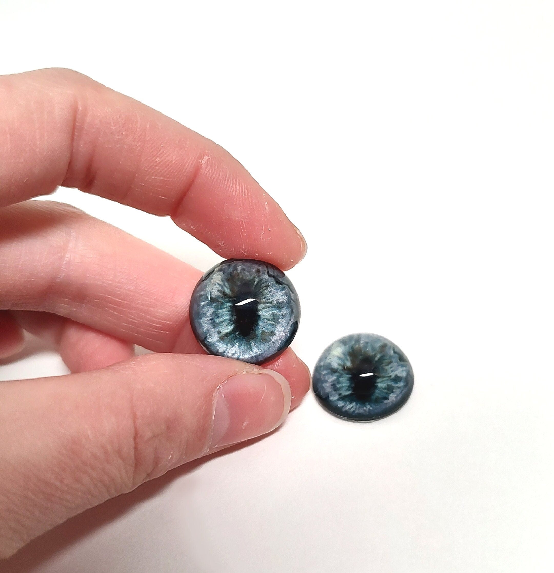 Steel Blue Fox RF37- Handmade Glass Taxidermy Eyes