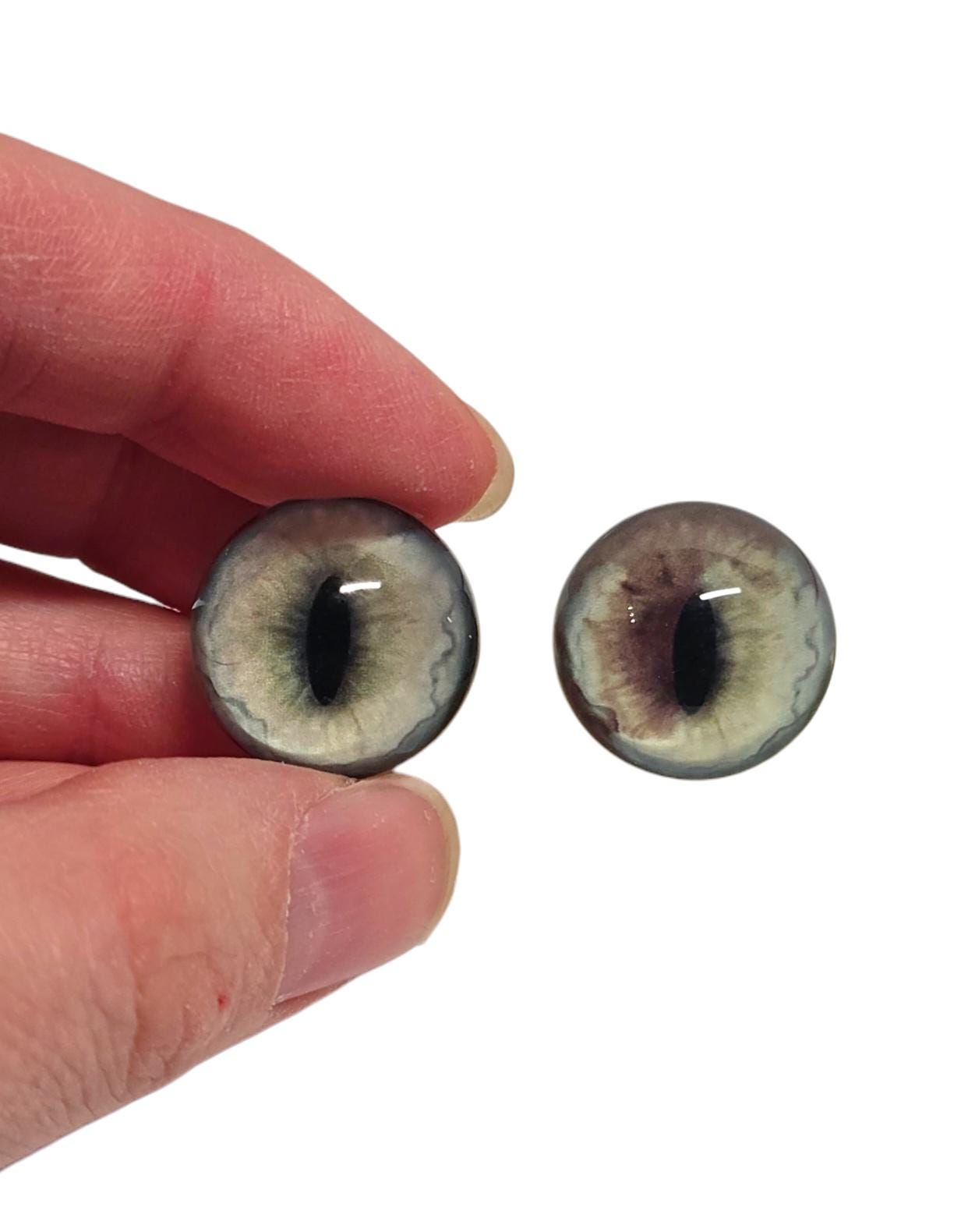 Brown and Pale Green Fox Heterochromia Eyes HC6 - Handmade Glass Taxidermy Eyes